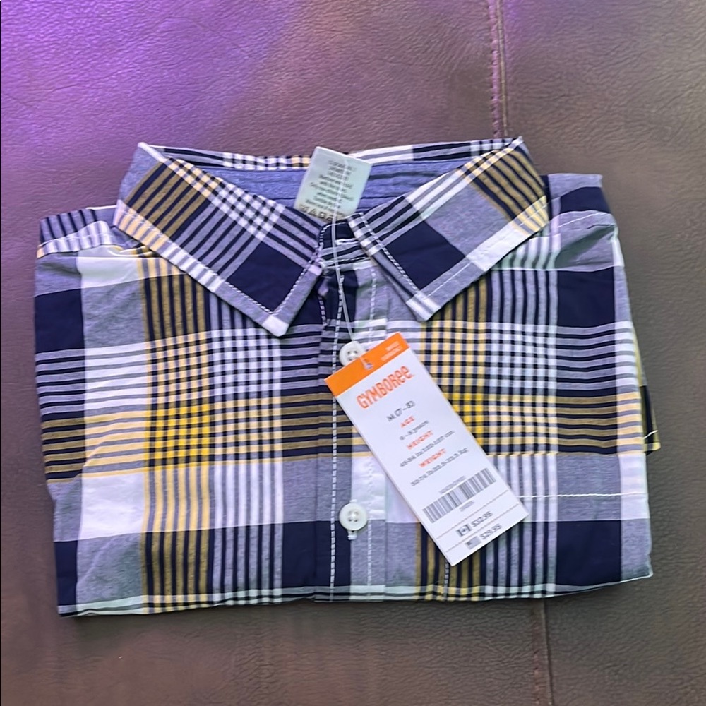 Gymboree boy’s Blue long sleeve Plaid Shirt